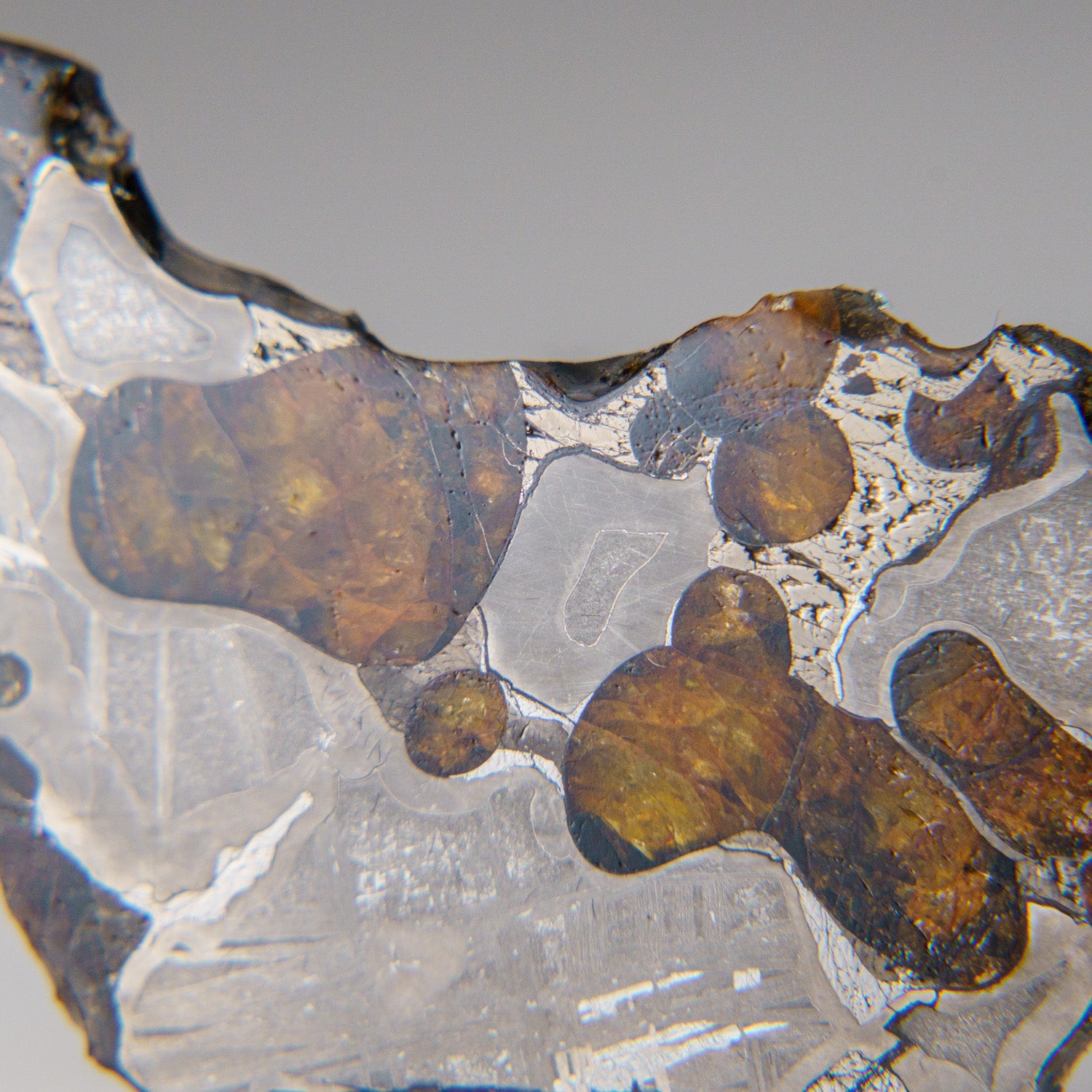 Genuine Brenhama Pallasite Meteorite Slice (15 grams)