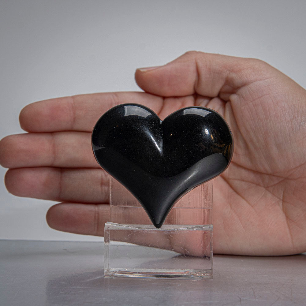 Genuine Polished Rainbow Obsidian (Medium) Heart