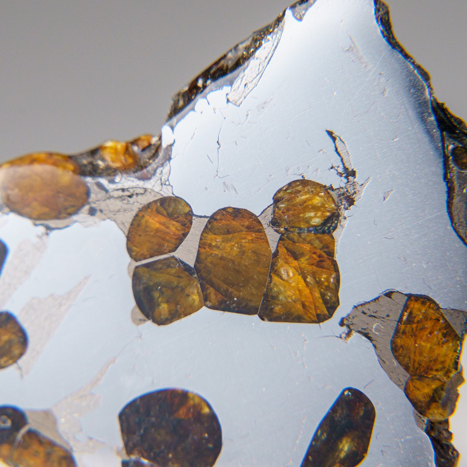 Genuine Brenhama Pallasite Meteorite Slice (17 grams)