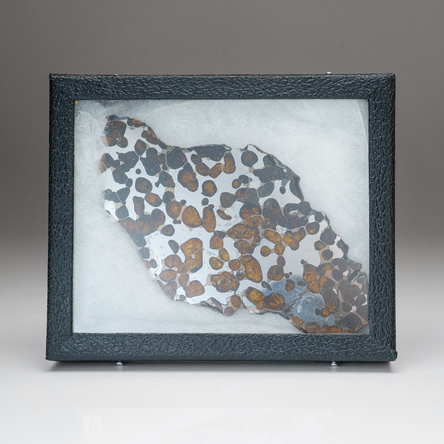 Genuine Brenhama Pallasite Meteorite Slice (122 grams)