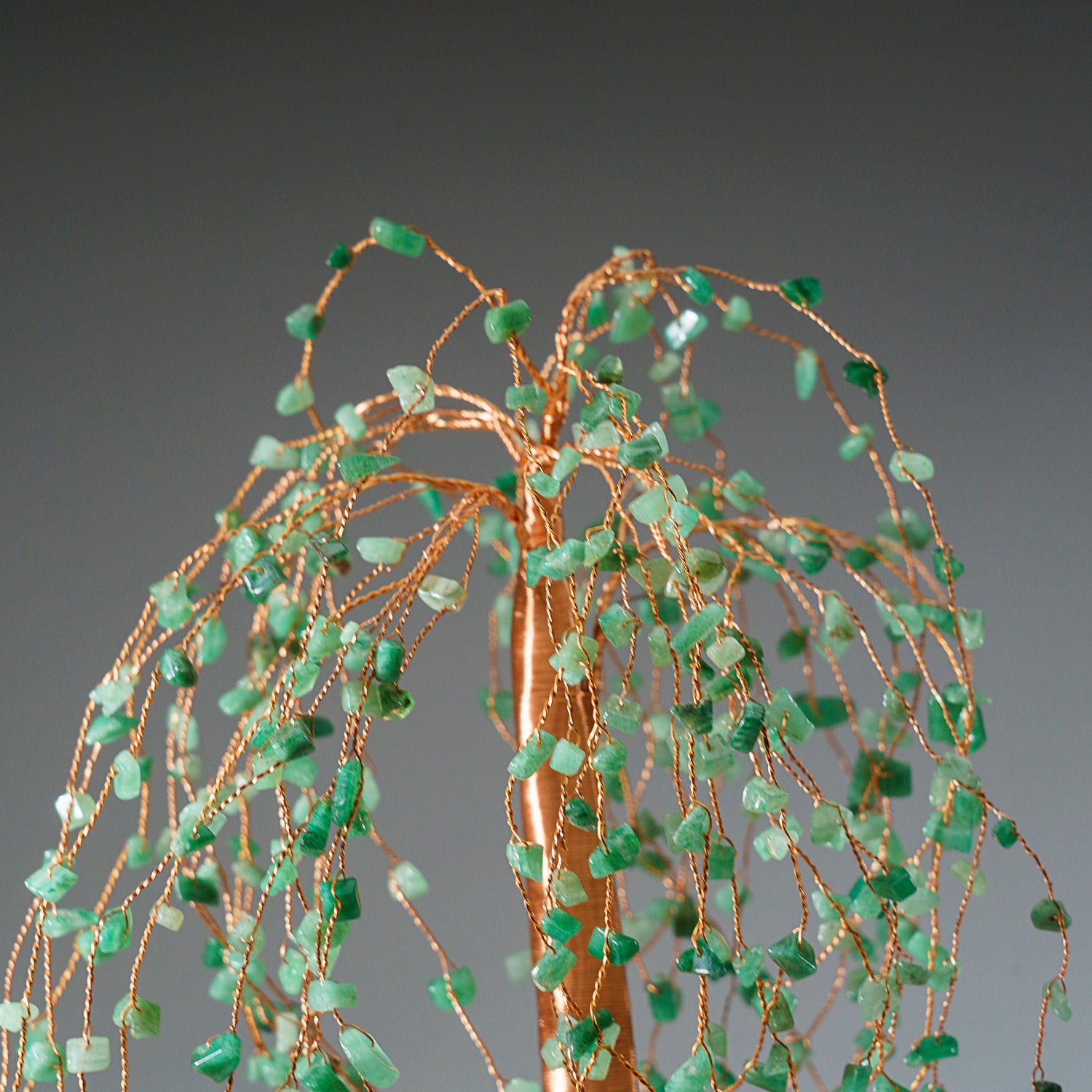 Genuine Green Aventurine Gemstone Willow Tree on Fluorite Base (12”)