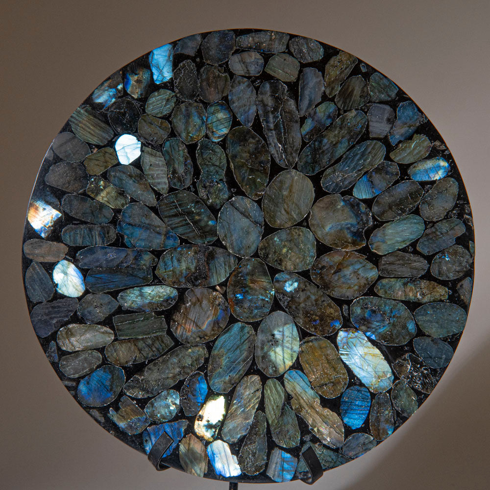 Polished Labradorite Mosaic Plate, Large Coaster (2 lbs)