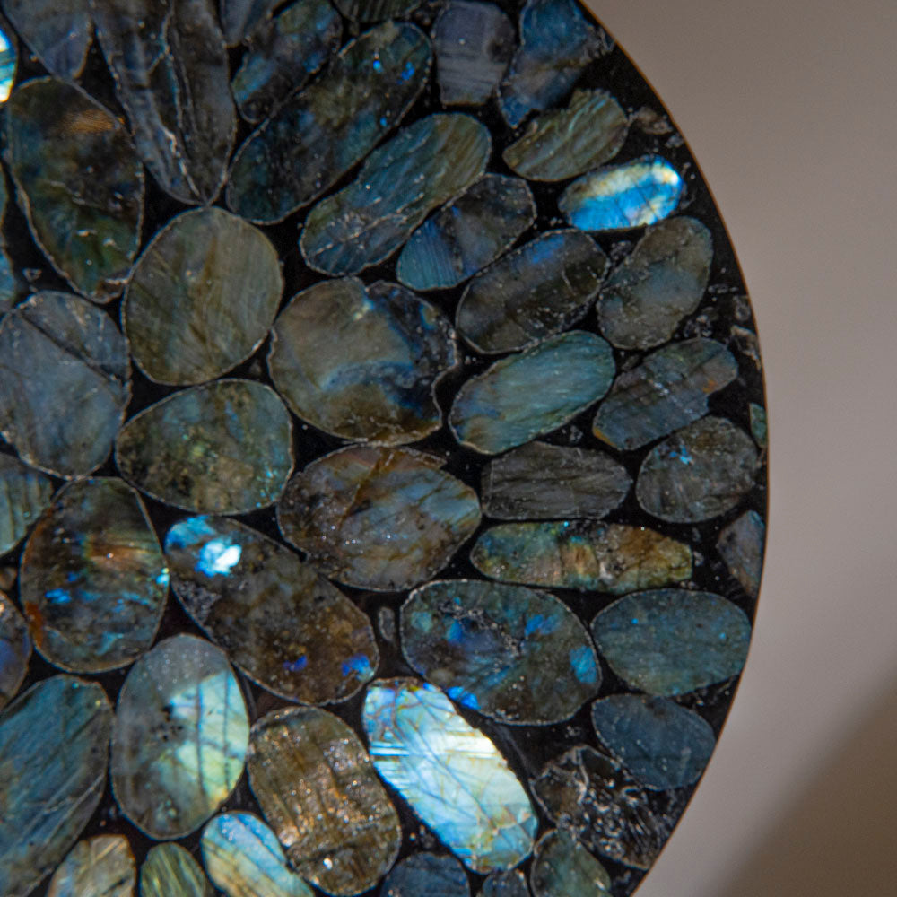 Polished Labradorite Mosaic Plate, Large Coaster (2 lbs)
