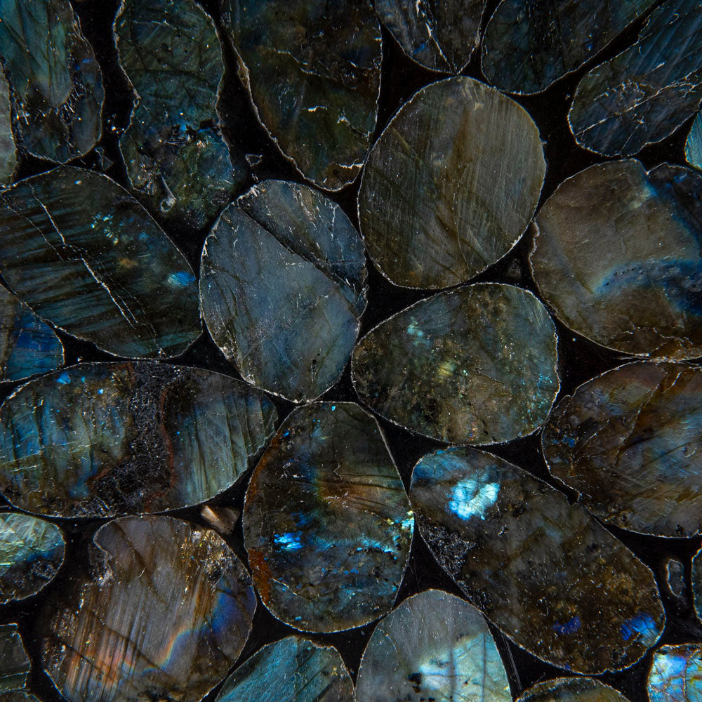 Polished Labradorite Mosaic Plate, Large Coaster (2 lbs)