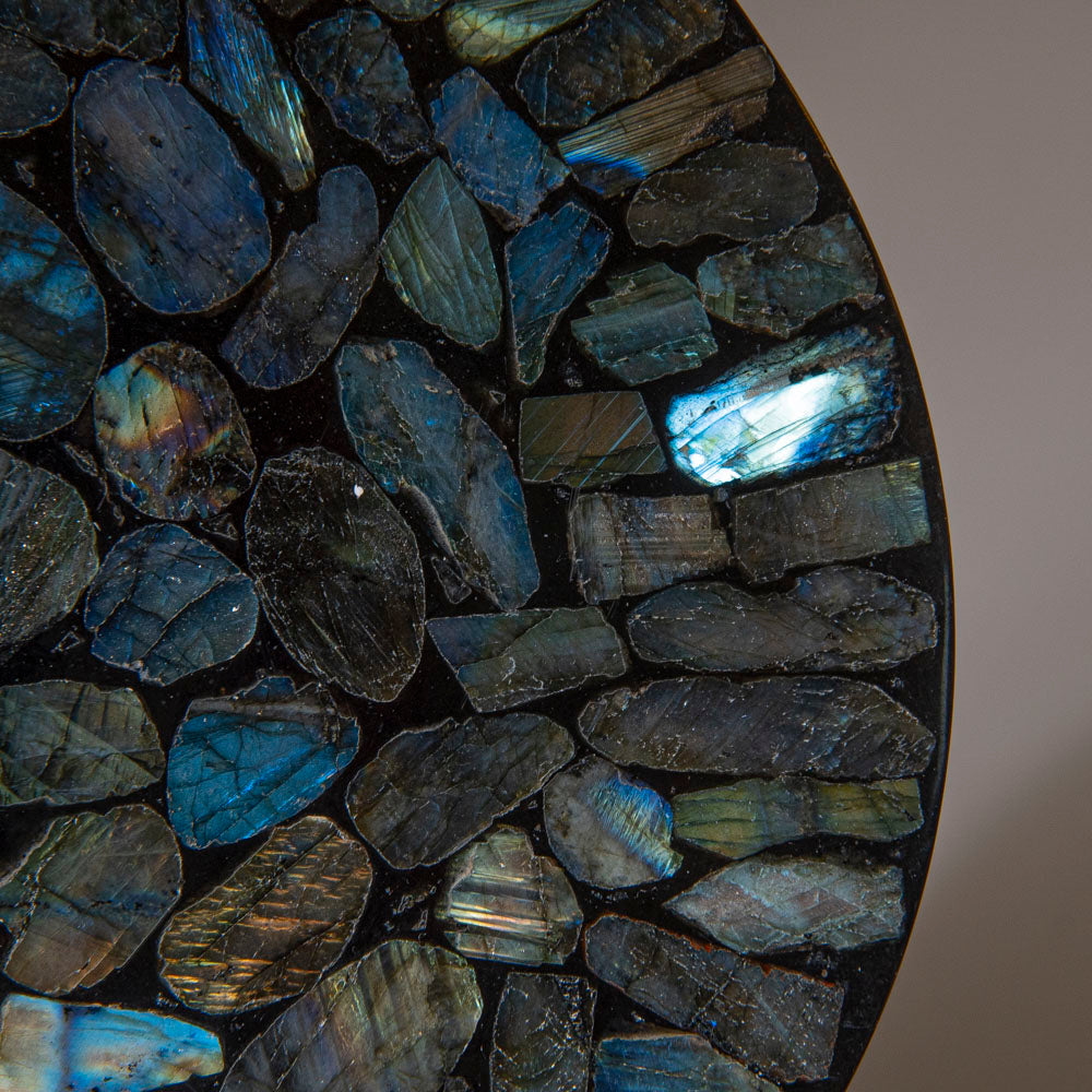 Polished Labradorite Mosaic Plate, Large Coaster (2 lbs)
