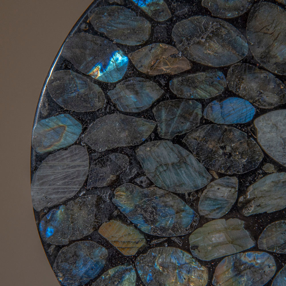 Polished Labradorite Mosaic Plate, Large Coaster (2 lbs)