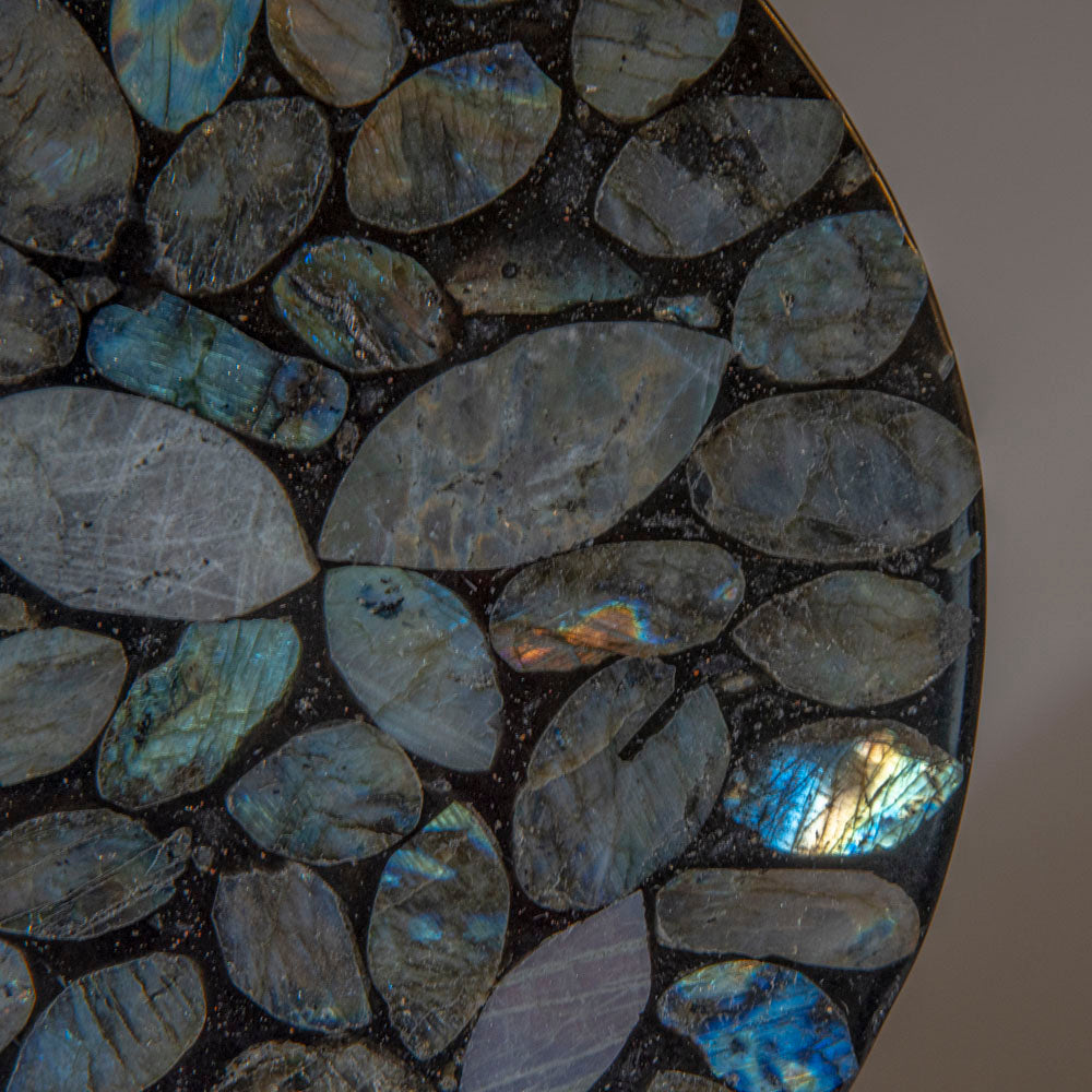 Polished Labradorite Mosaic Plate, Large Coaster (2 lbs)