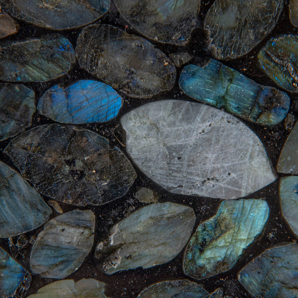 Polished Labradorite Mosaic Plate, Large Coaster (2 lbs)