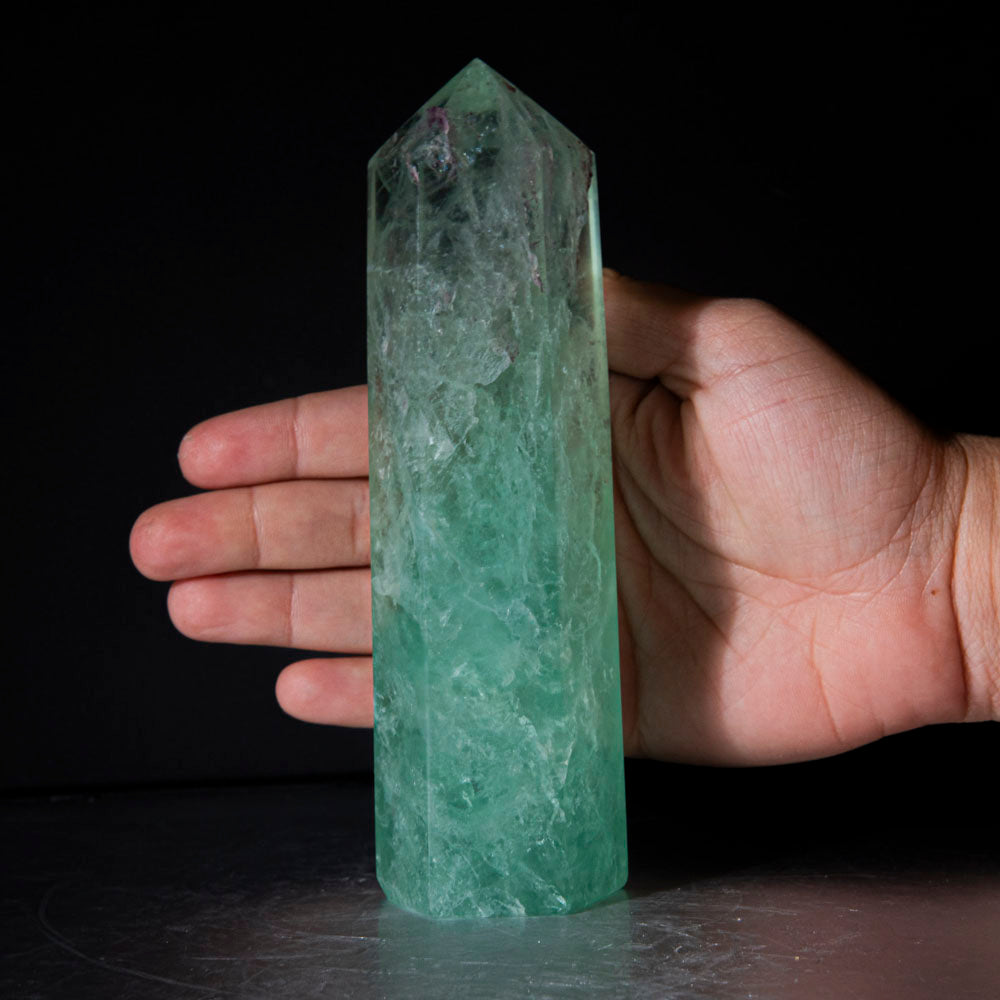 Polished Green Fluorite Point From Mexico (1.1 lbs)