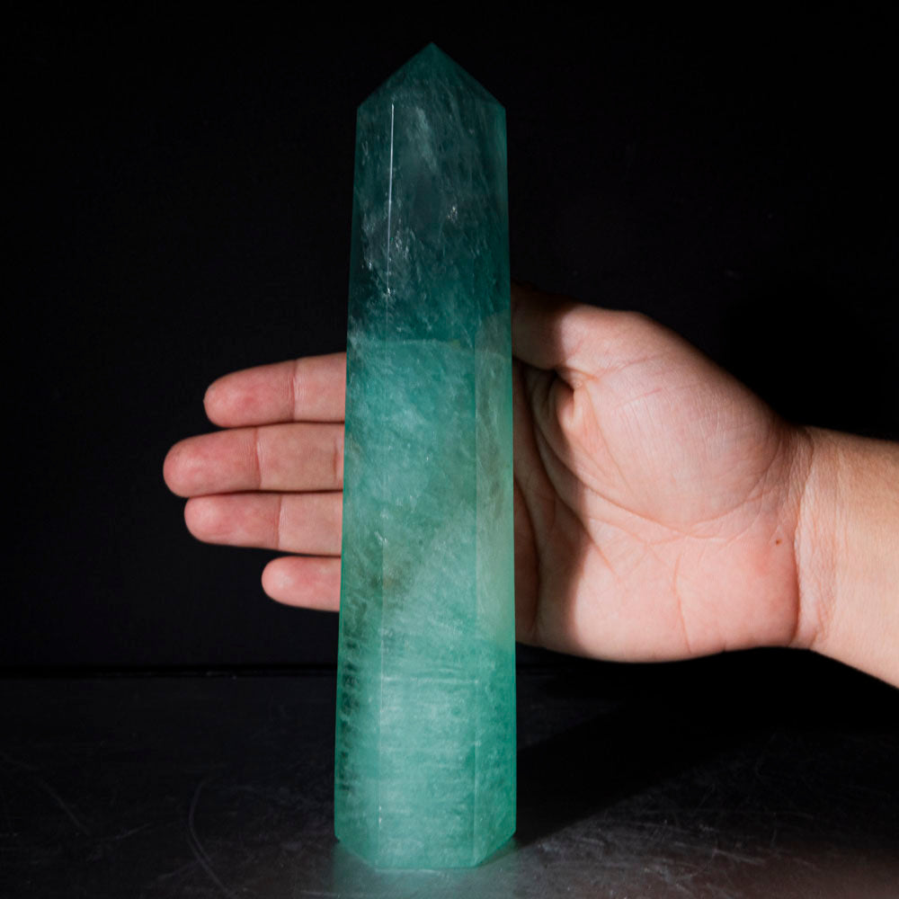 Polished Green Fluorite Point From Mexico (1.1 lbs)
