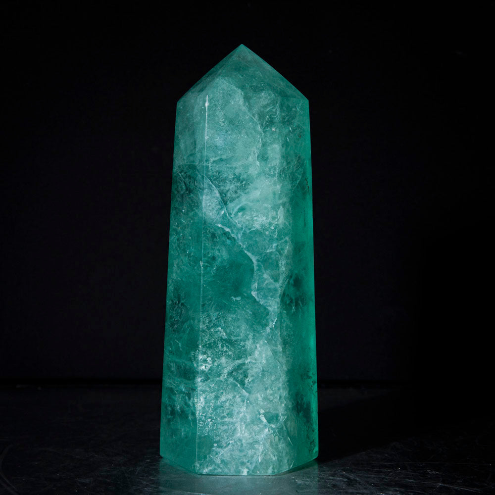 Polished Green Fluorite Point From Mexico (407 grams)
