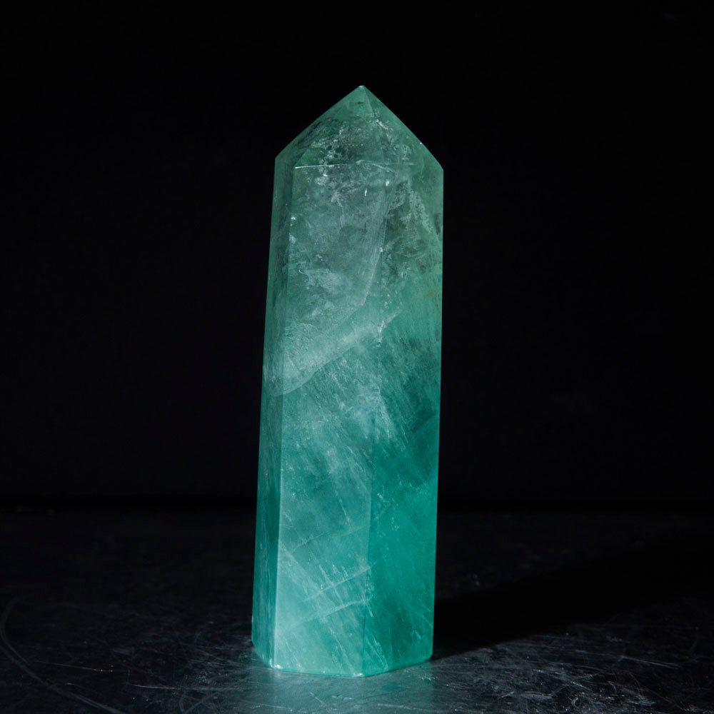 Polished Green Fluorite Point From Mexico (237 grams)