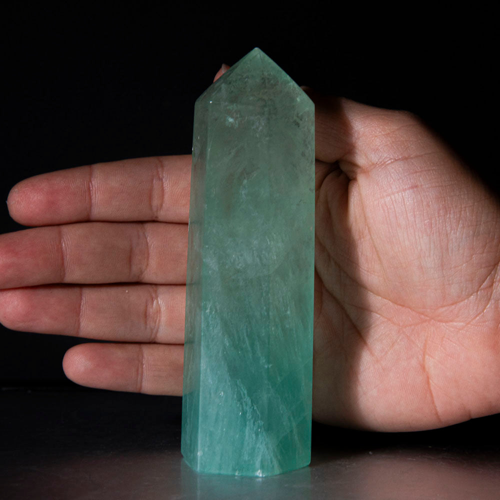 Polished Green Fluorite Point From Mexico (237 grams)