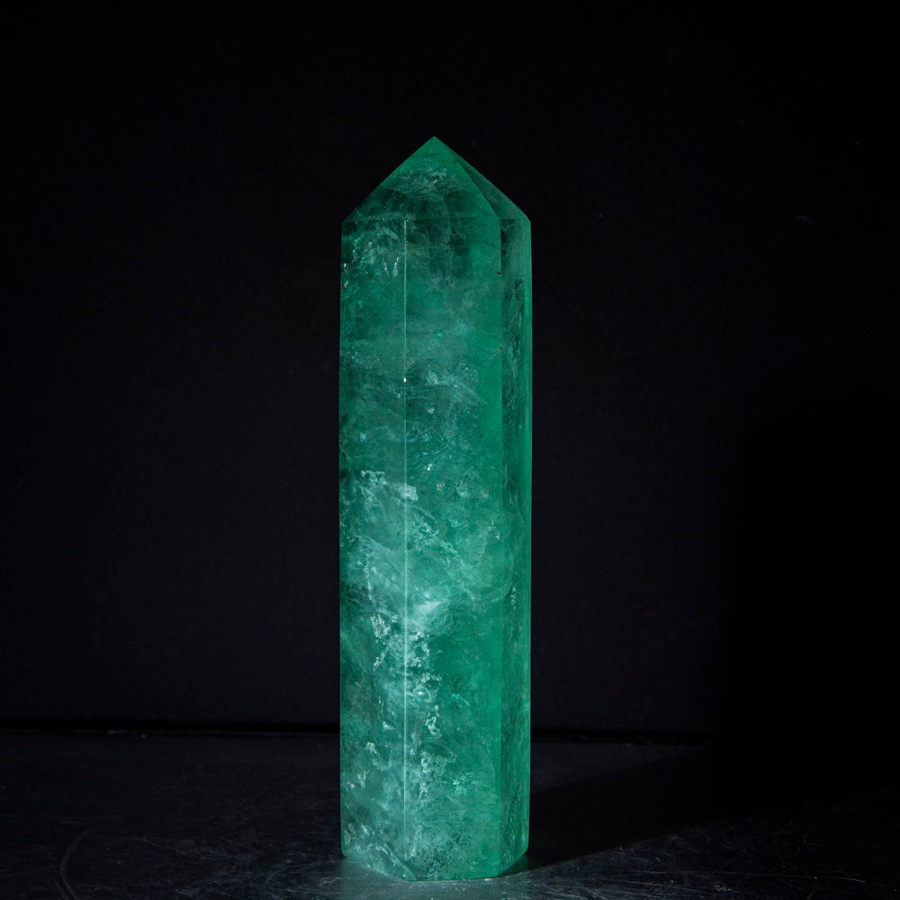 Polished Green Fluorite Point From Mexico (376 grams)