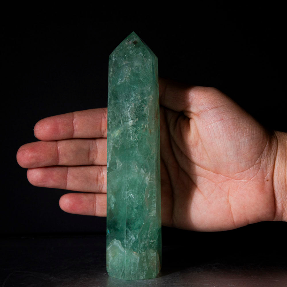 Polished Green Fluorite Point From Mexico (277 grams)