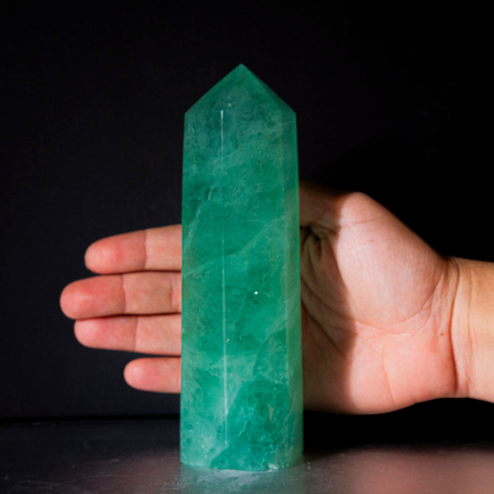 Polished Green Fluorite Point From Mexico (1.2 lbs)