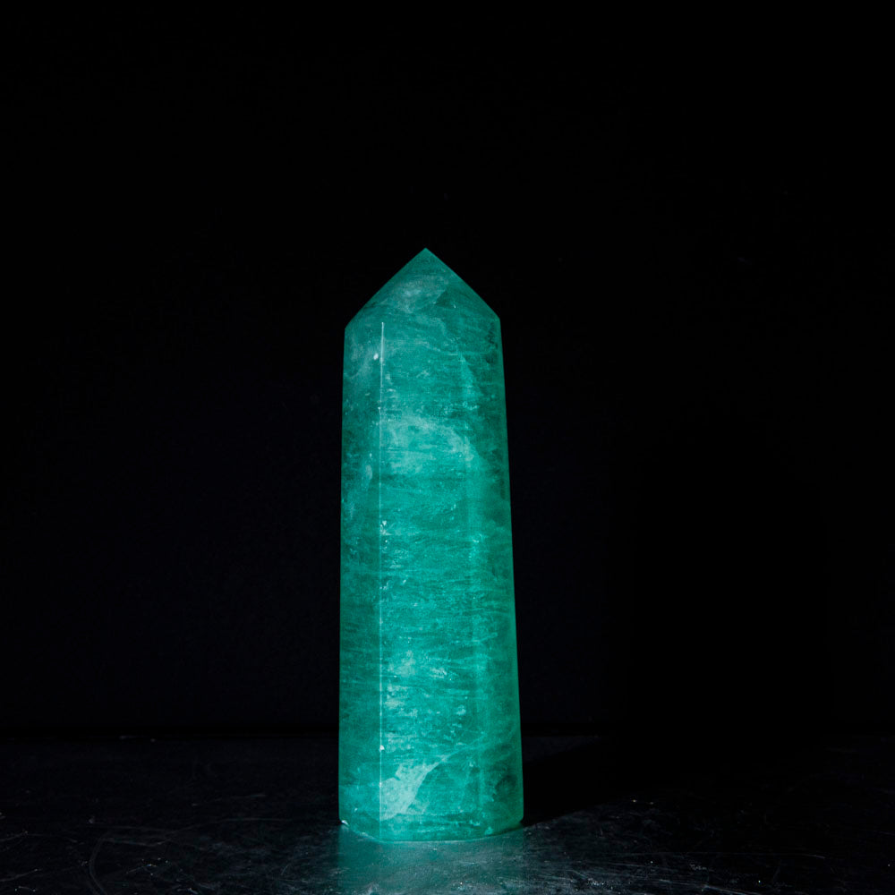 Polished Green Fluorite Point From Mexico (316 grams)