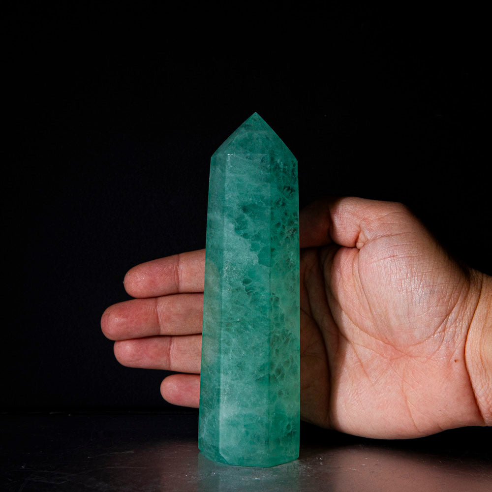 Polished Green Fluorite Point From Mexico (316 grams)