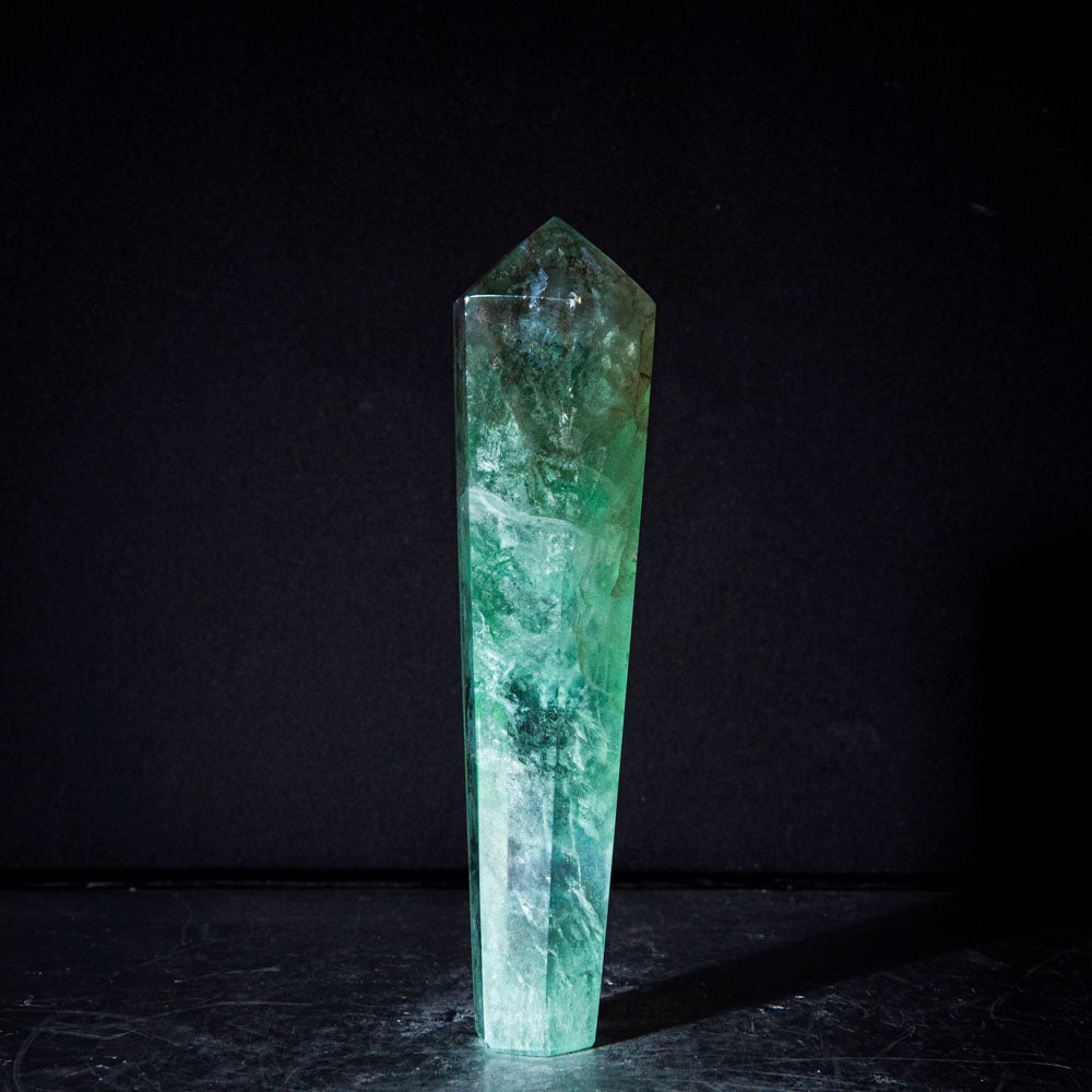 Polished Green Fluorite Point From Mexico (154 grams)