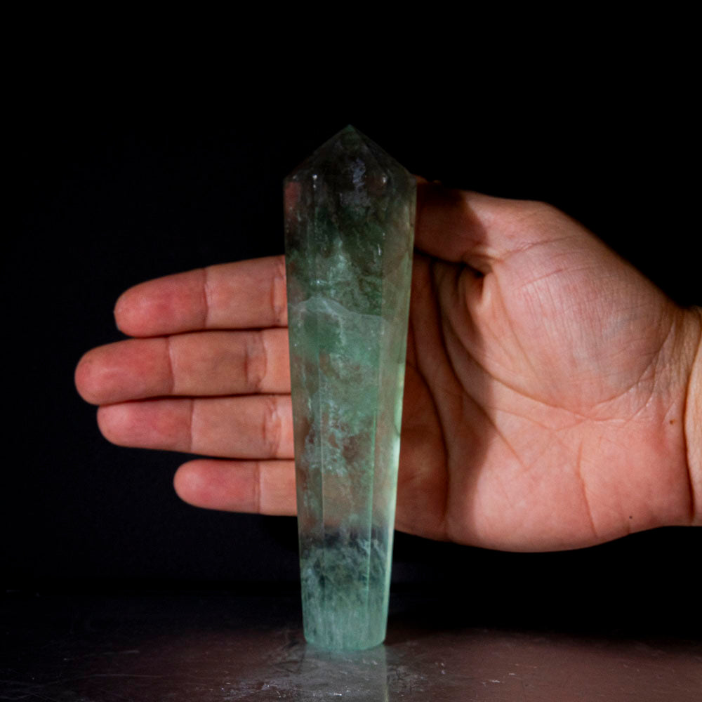 Polished Green Fluorite Point From Mexico (154 grams)