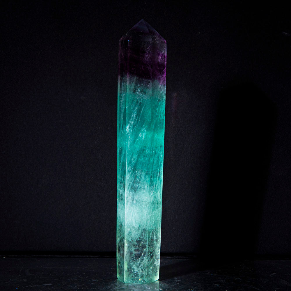 Polished Green Fluorite Point From Mexico (137 grams)