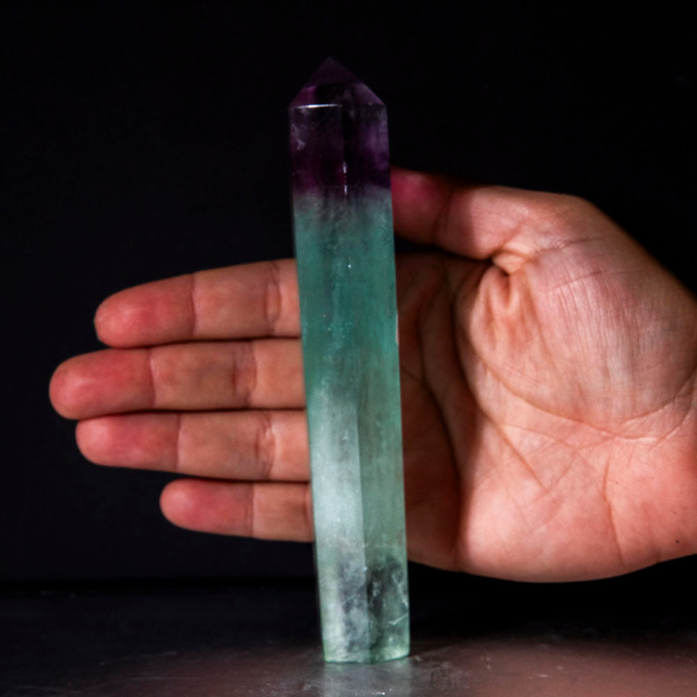 Polished Green Fluorite Point From Mexico (137 grams)