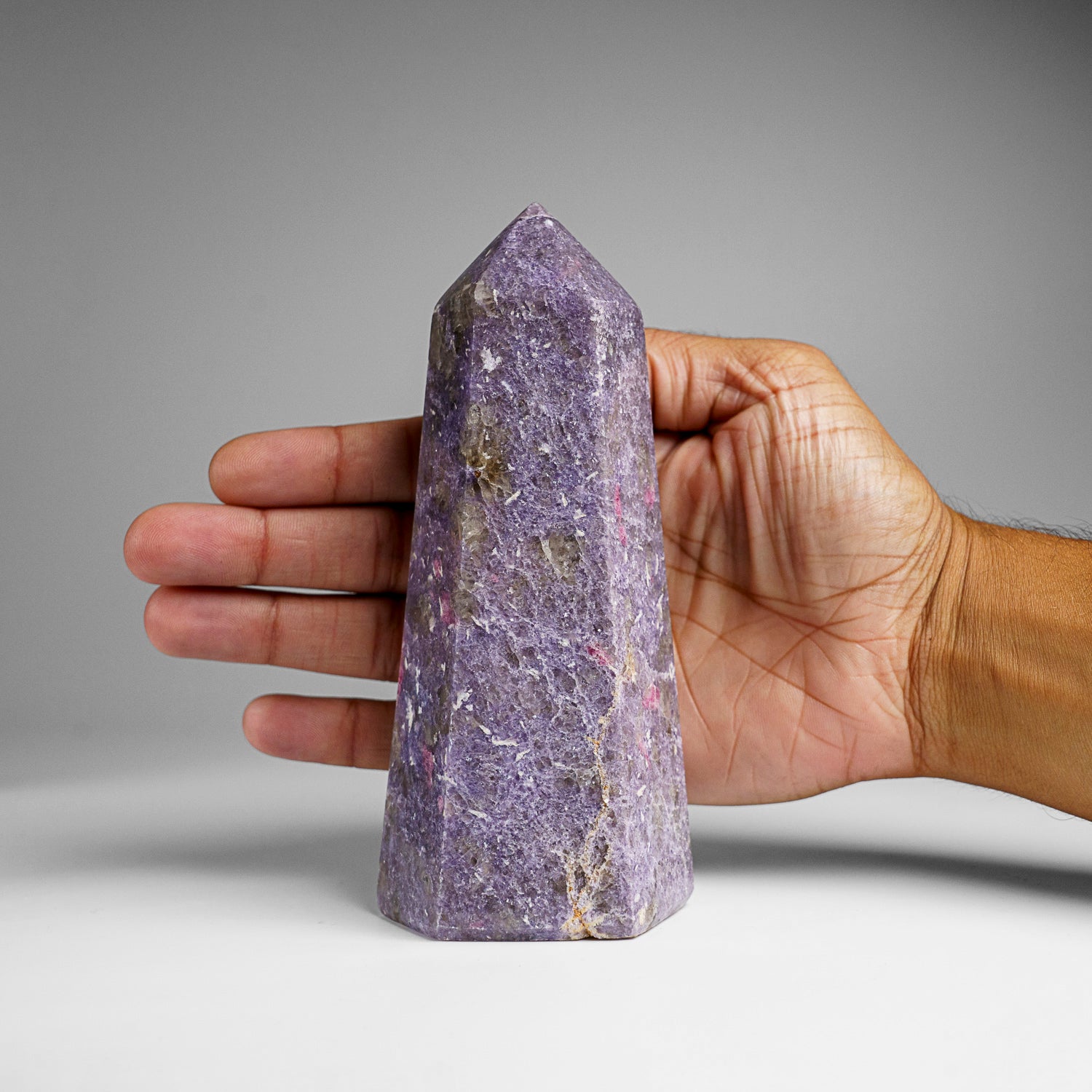 Genuine Polished Lepidolite Point from Madagascar (1.6 lbs)