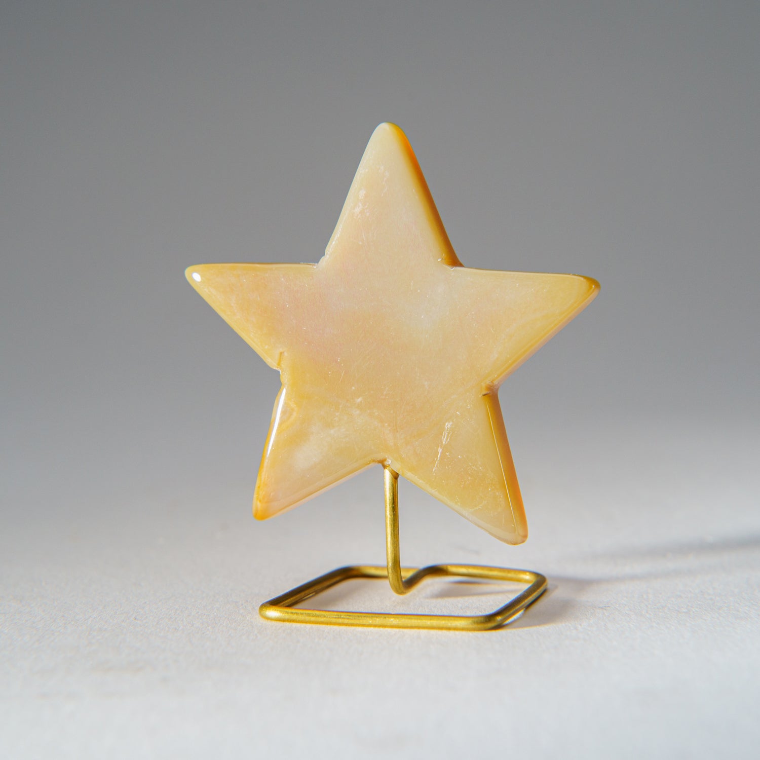 Polished Agate Star on Custom Metal Stand (38.5 grams)