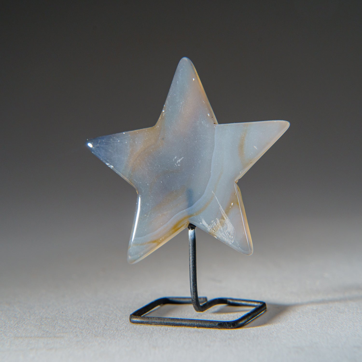 Polished Agate Star on Custom Metal Stand (30.8 grams)