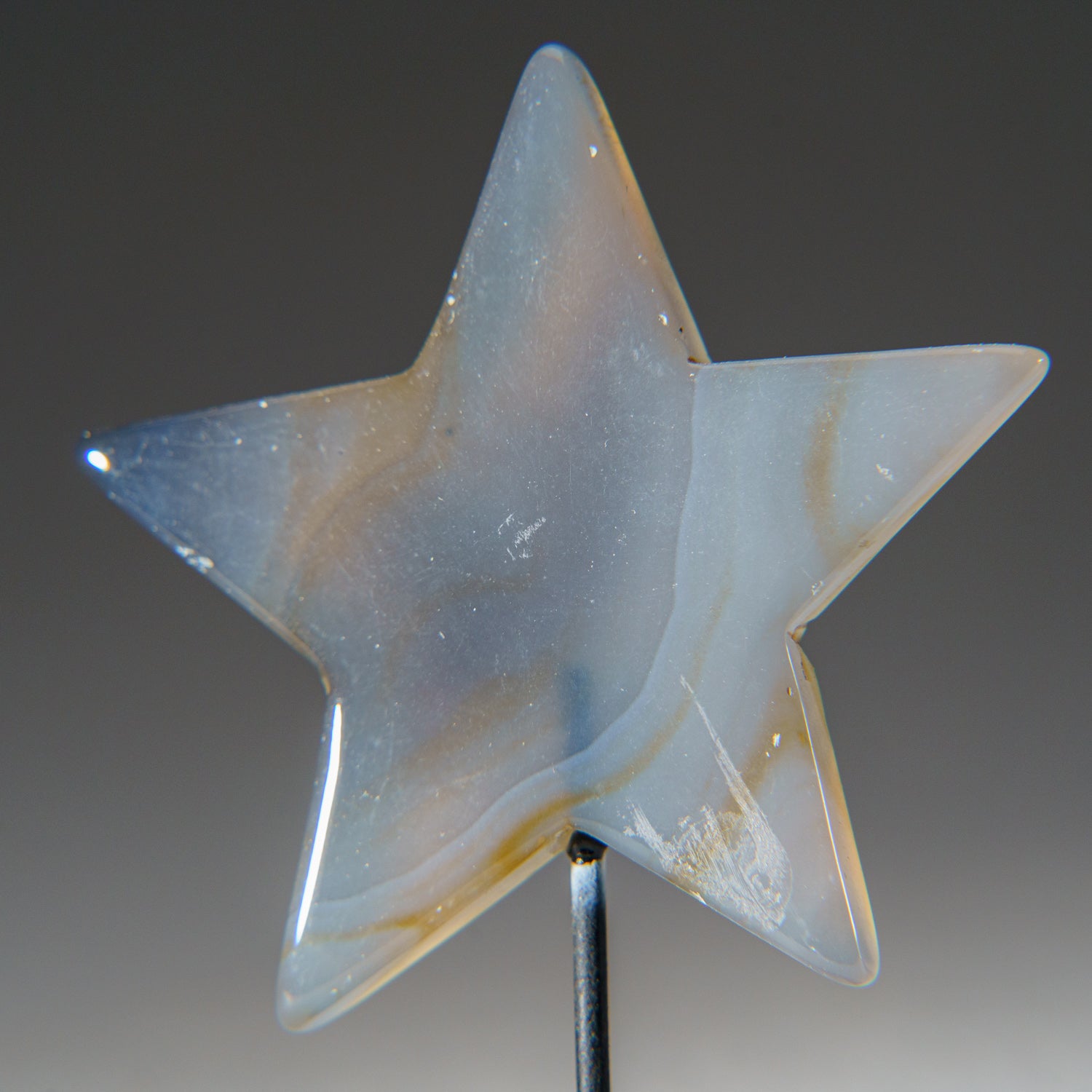 Polished Agate Star on Custom Metal Stand (30.8 grams)