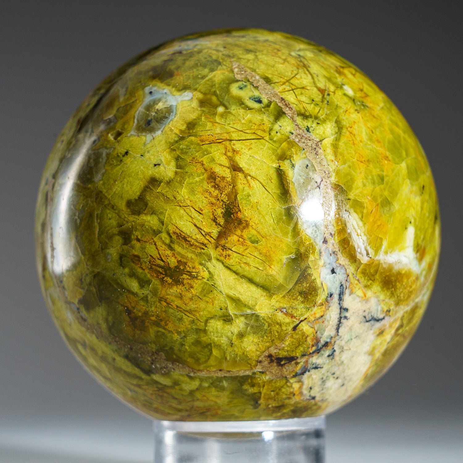 Polished Green Opal Sphere from Madagascar (1.5 lbs)