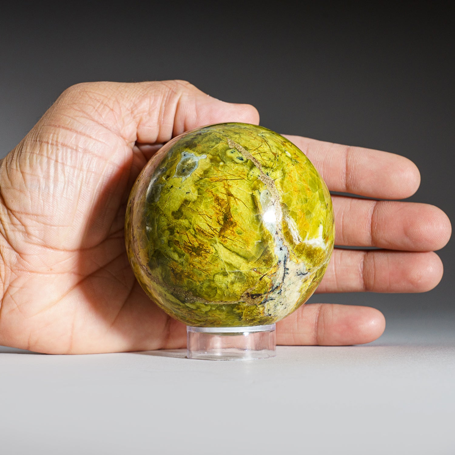 Polished Green Opal Sphere from Madagascar (1.5 lbs)