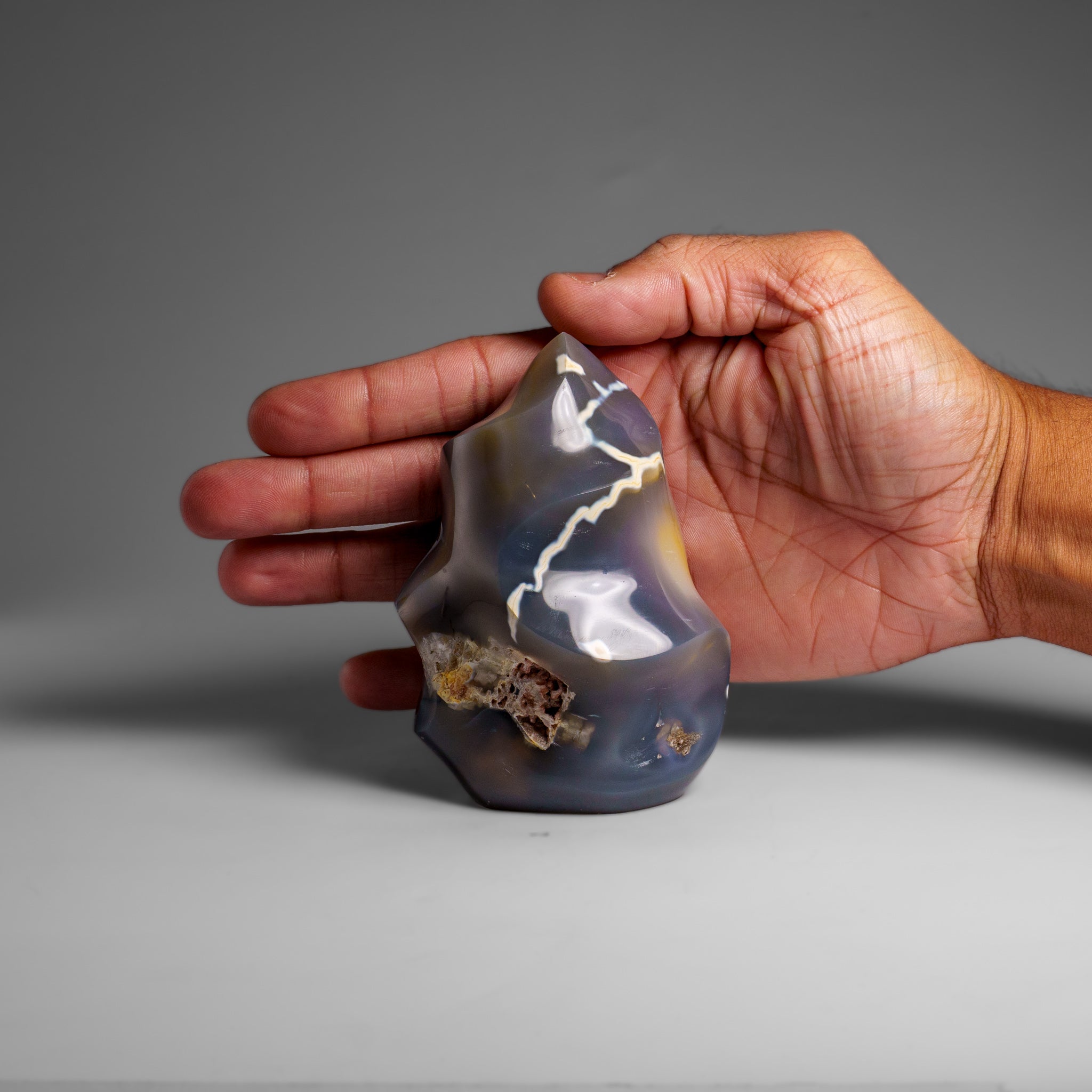 Genuine Polished Blue Chalcedony Orca Stone Freeform (1 lbs)