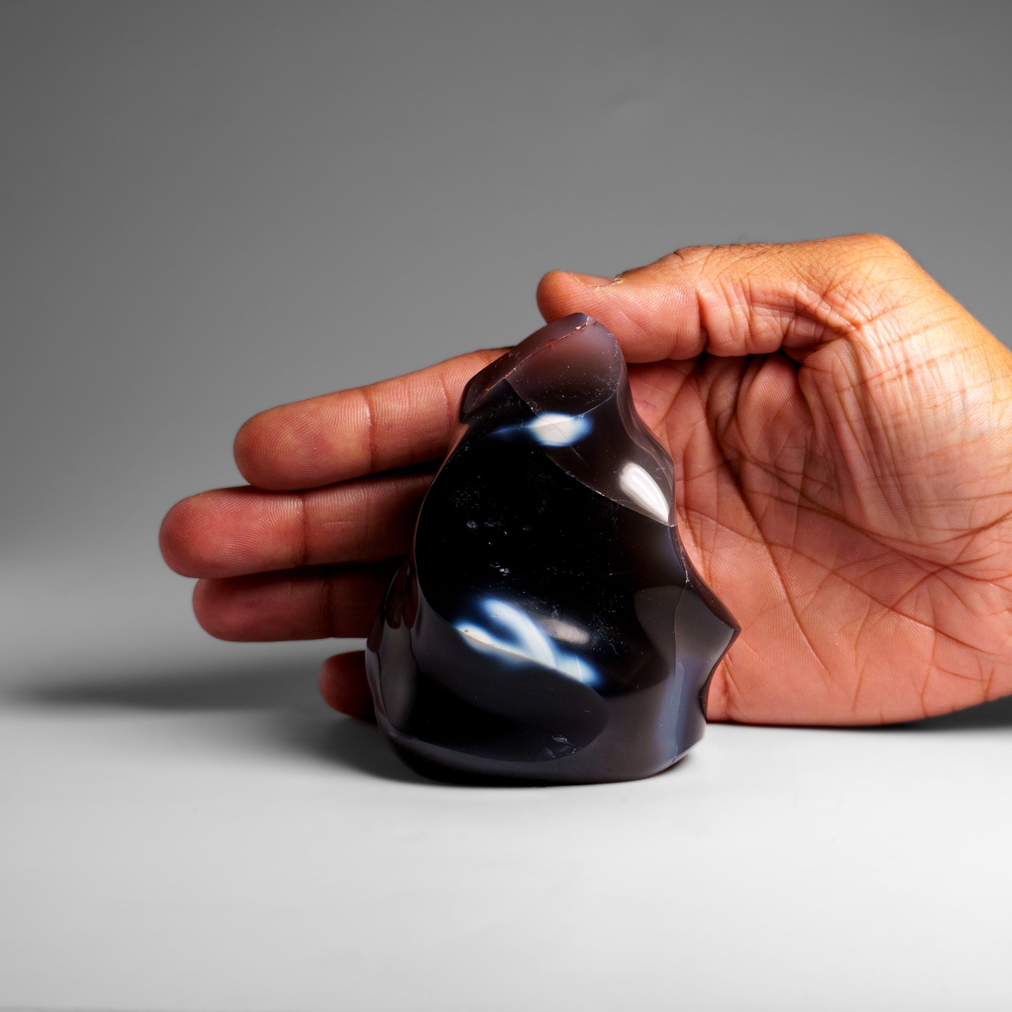 Genuine Polished Blue Chalcedony Orca Stone Freeform (.9 lbs)