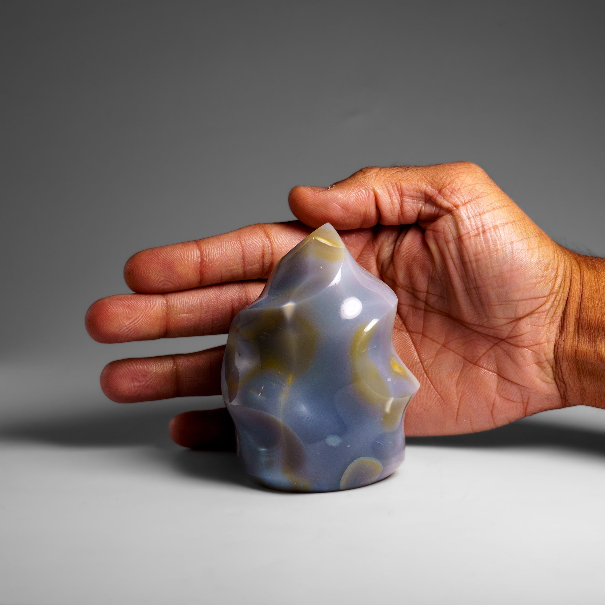 Genuine Polished Blue Chalcedony Orca Stone Freeform (1 lbs)