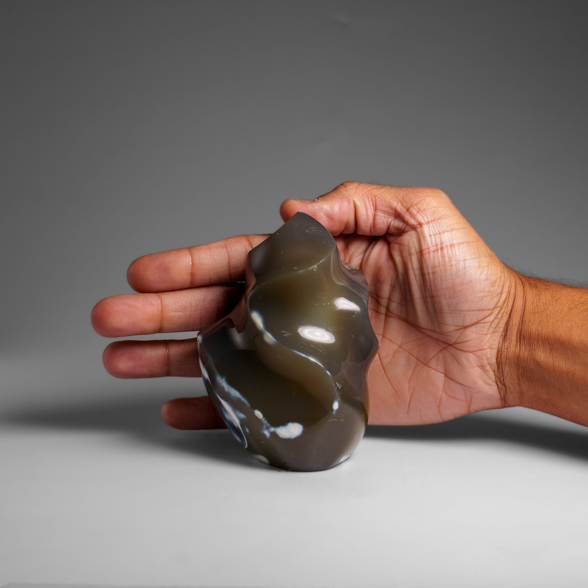 Genuine Polished Blue Chalcedony Orca Stone Freeform (1.2 lbs)