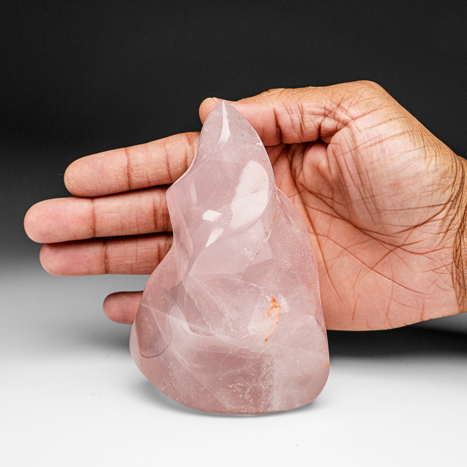 Polished Rose Quartz Flame Freeform From Brazil (1.3 lbs)