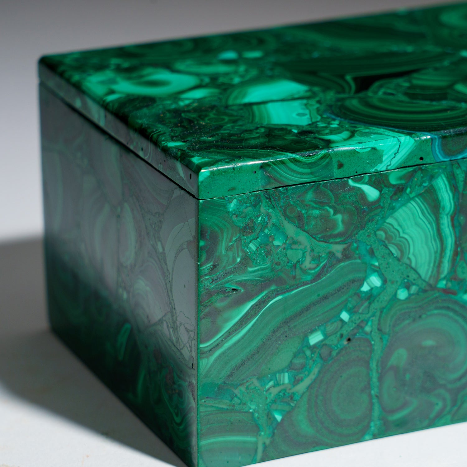 Genuine Malachite Jewelry Box (1.6 lbs)