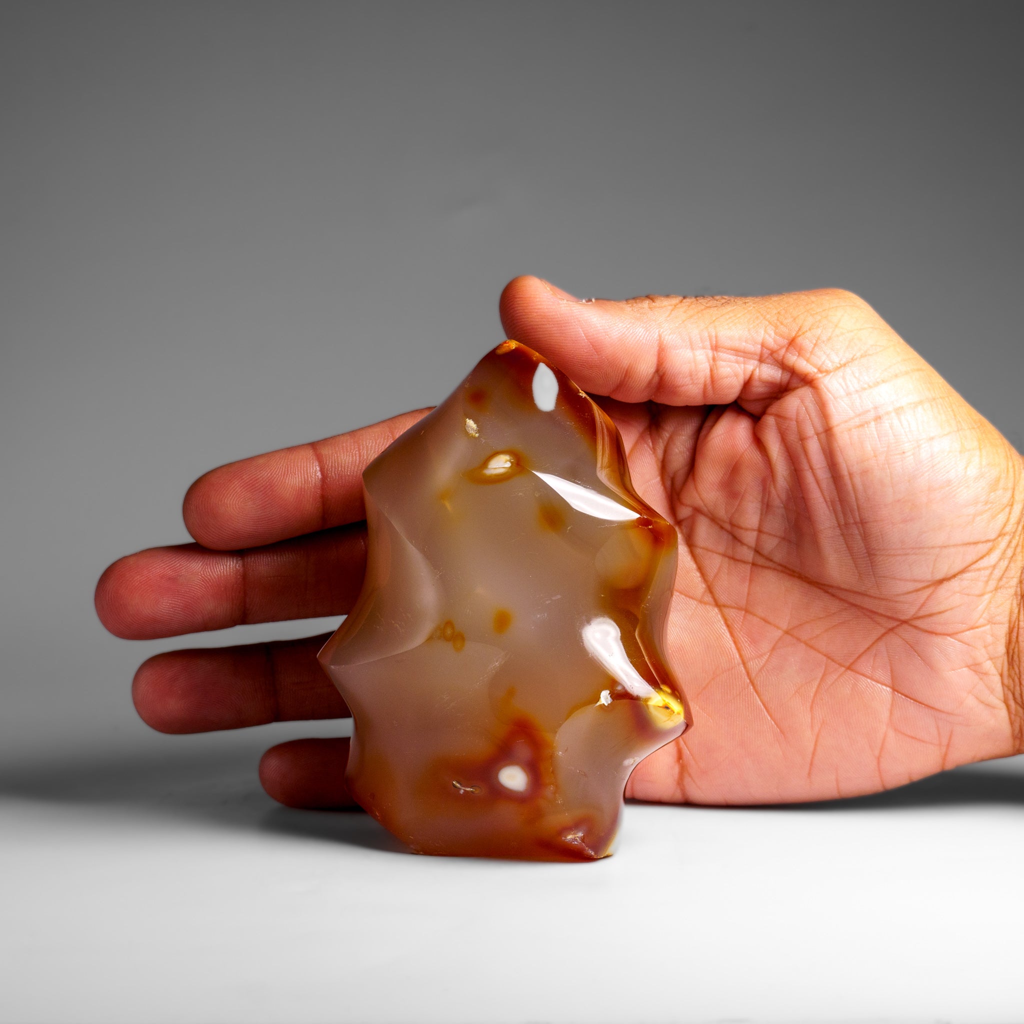 Genuine Polished Agate Flame Freeform from Madagascar (.9 lbs)