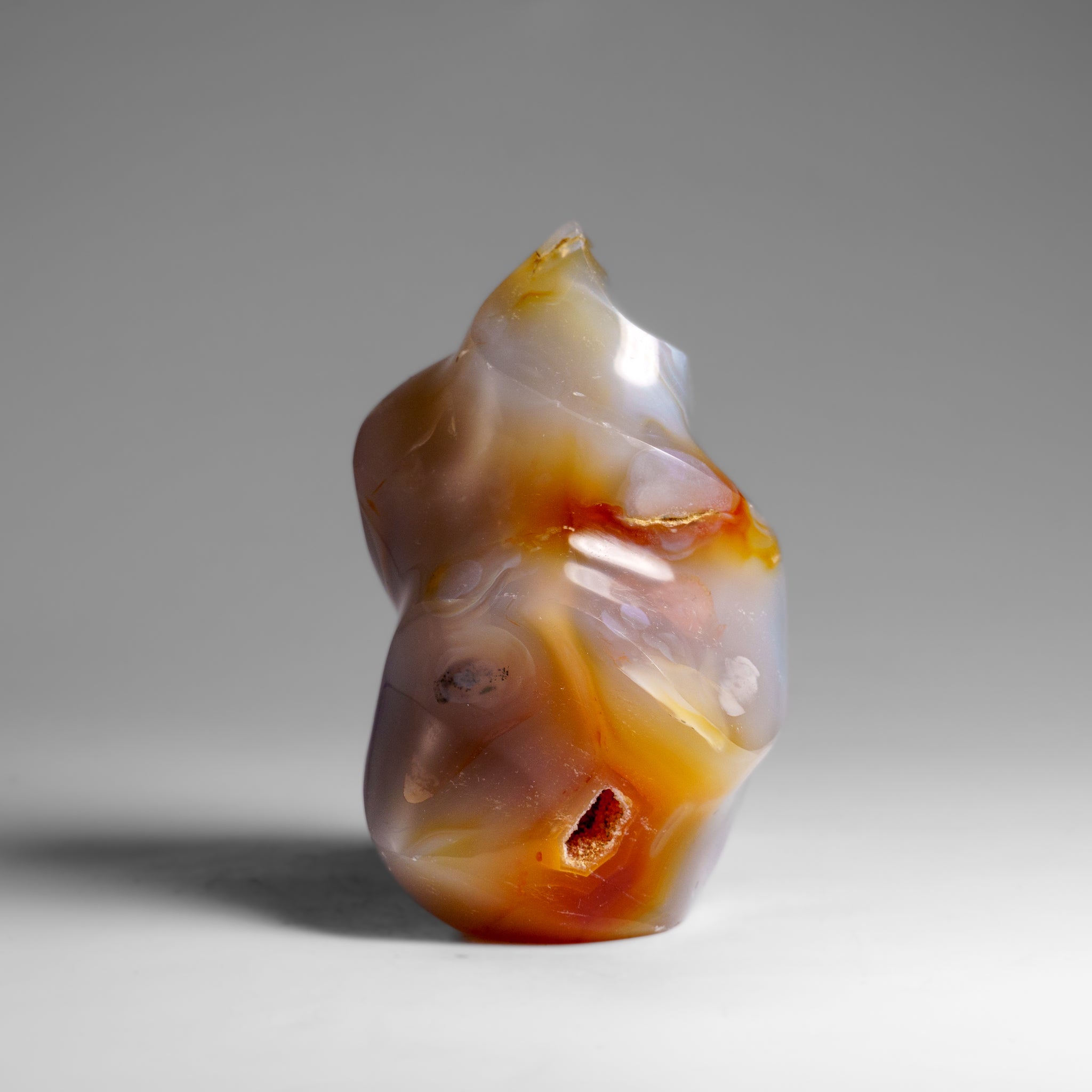 Genuine Polished Agate Flame Freeform from Madagascar (.8 lbs)