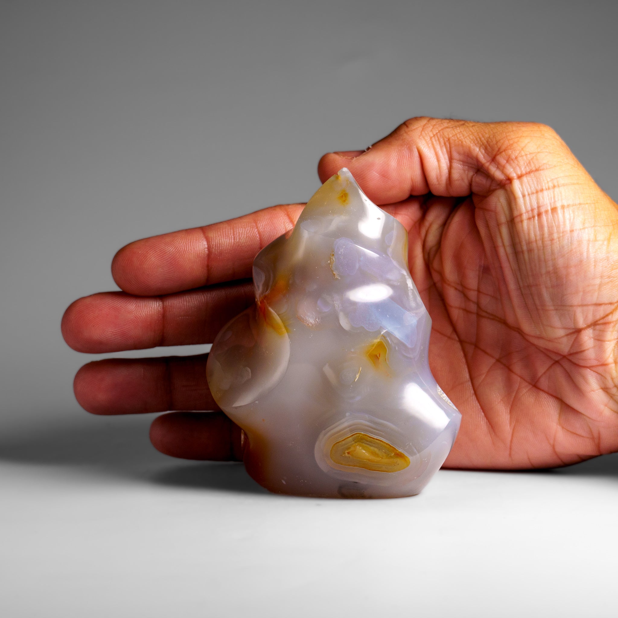 Genuine Polished Agate Flame Freeform from Madagascar (.8 lbs)