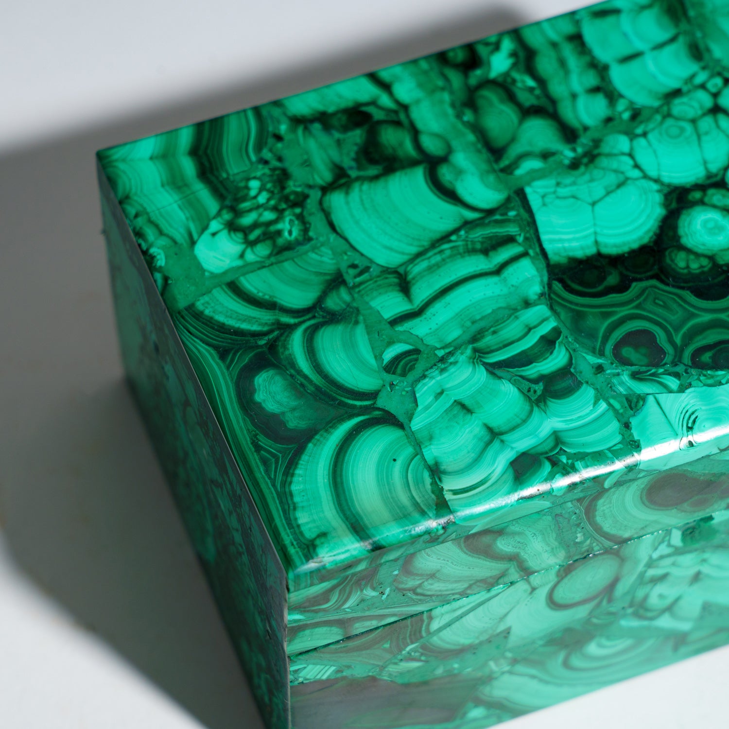 Genuine Malachite Jewelry Box (1.8 lbs)