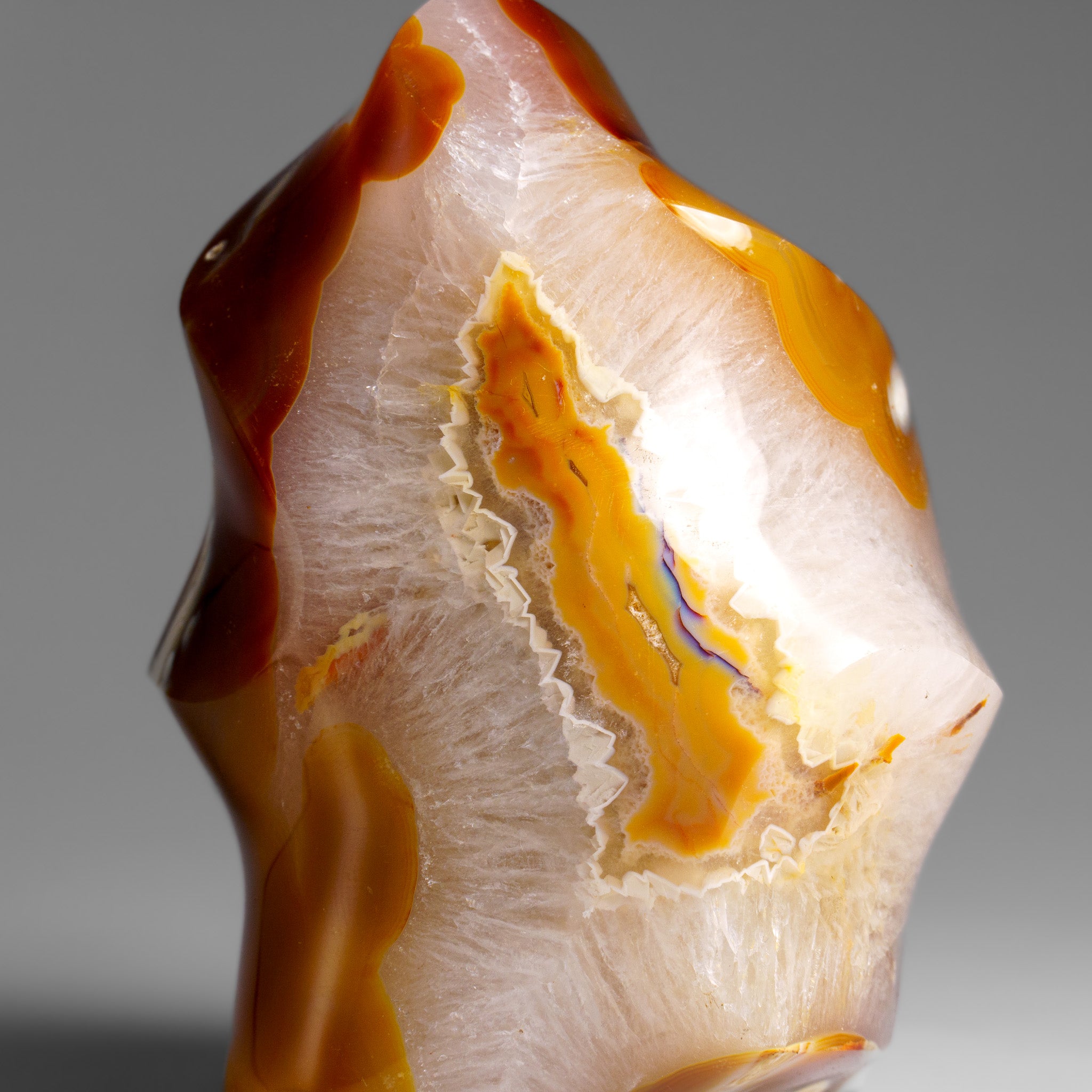 Genuine Polished Agate Flame Freeform from Madagascar (1.3 lbs)