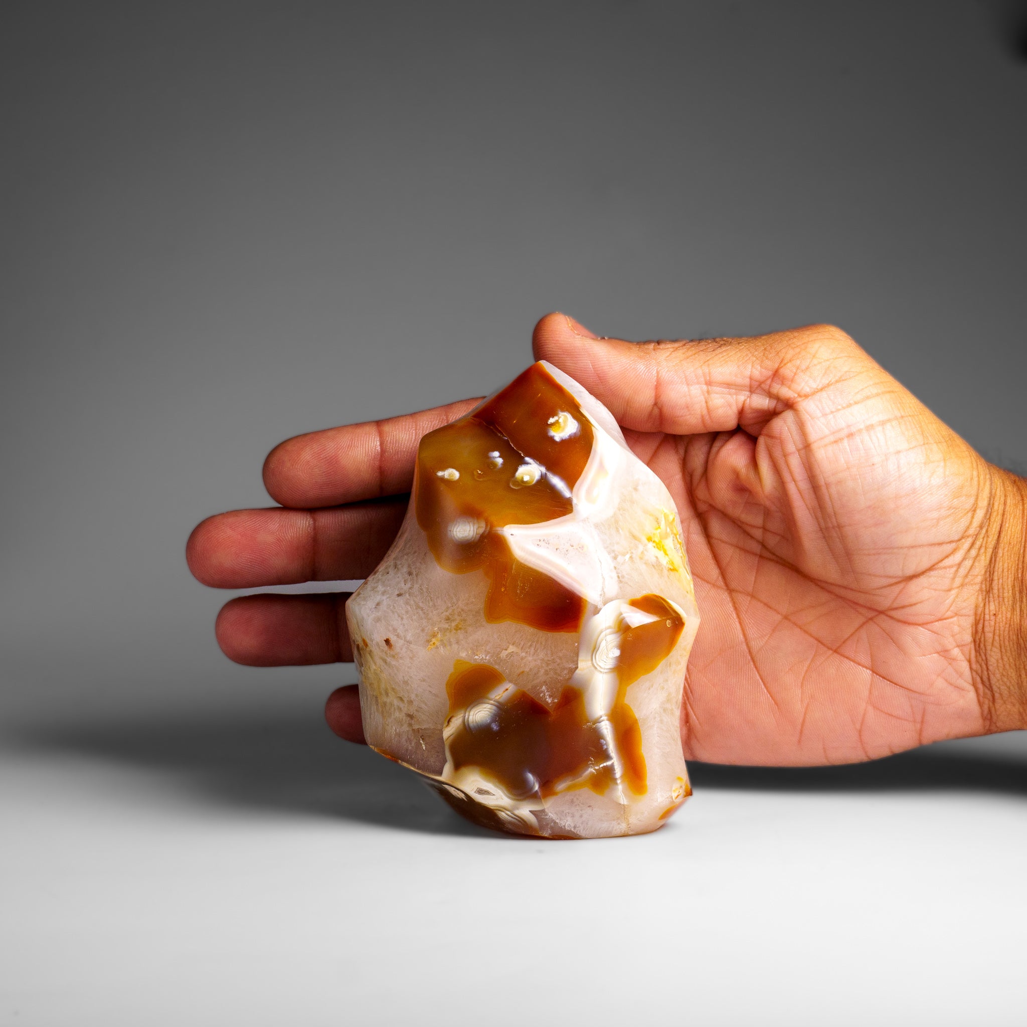 Genuine Polished Agate Flame Freeform from Madagascar (1.3 lbs)