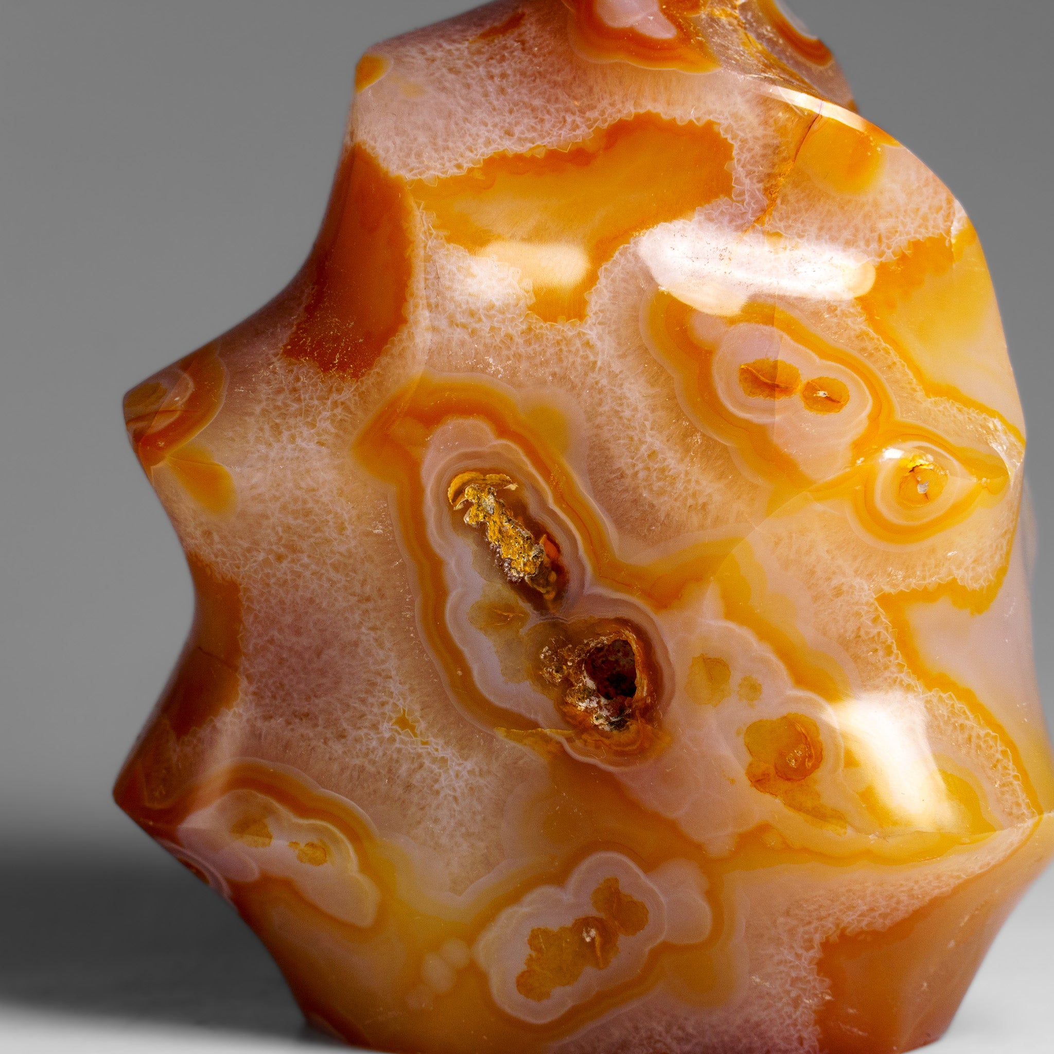 Genuine Polished Agate Flame Freeform from Madagascar (1.1 lbs)