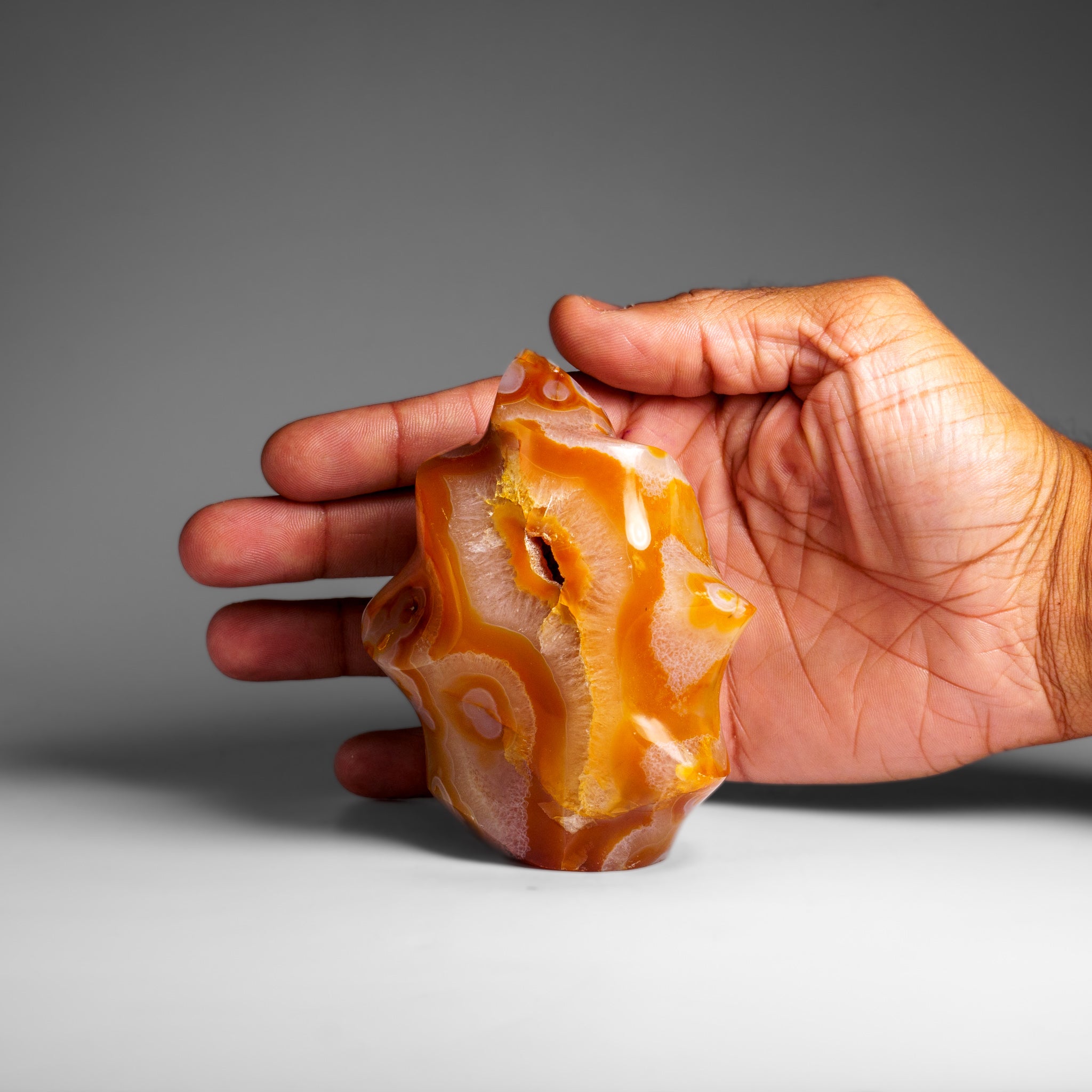 Genuine Polished Agate Flame Freeform from Madagascar (1.1 lbs)