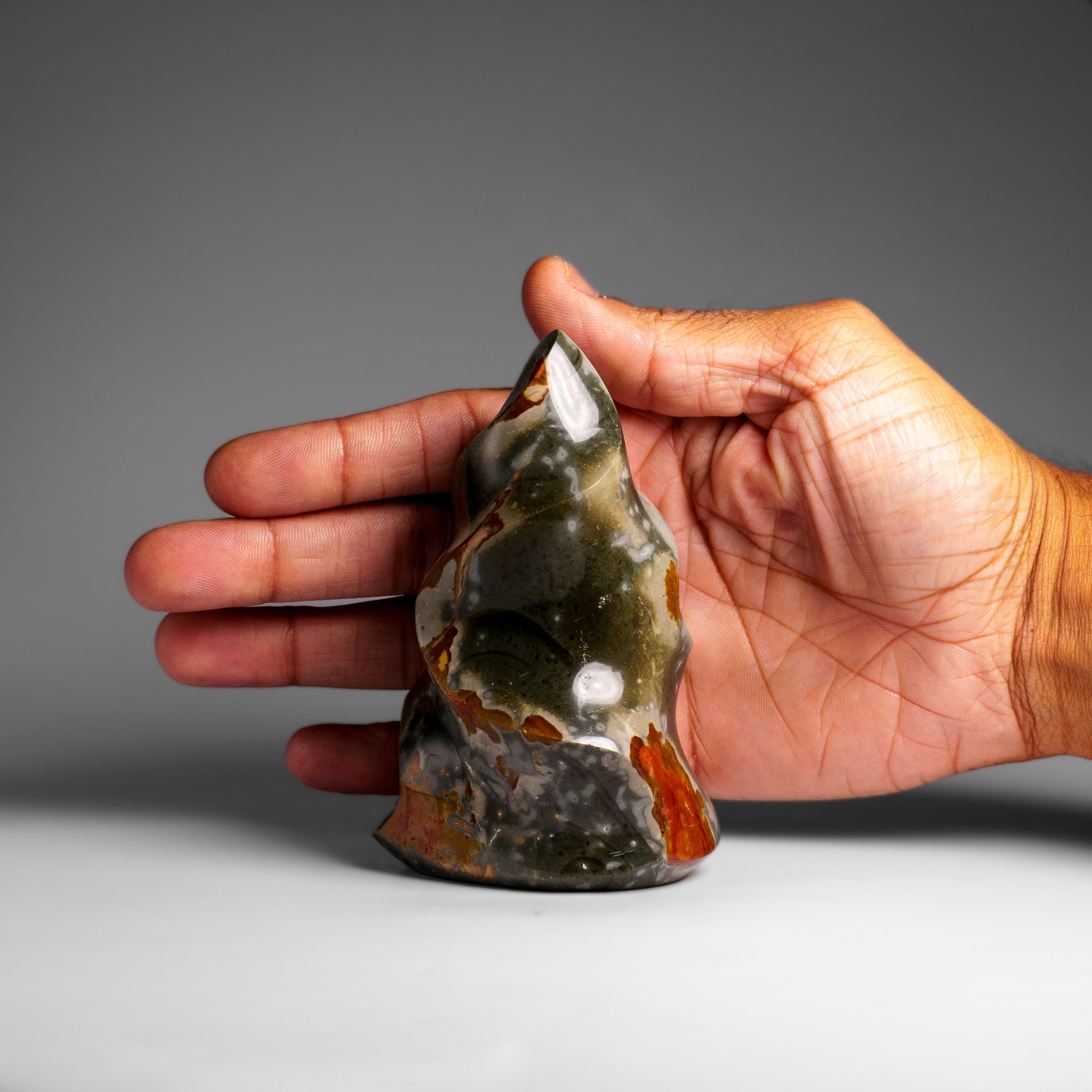 Genuine Polished Polychrome Jasper Flame Freeform (.8 lbs)