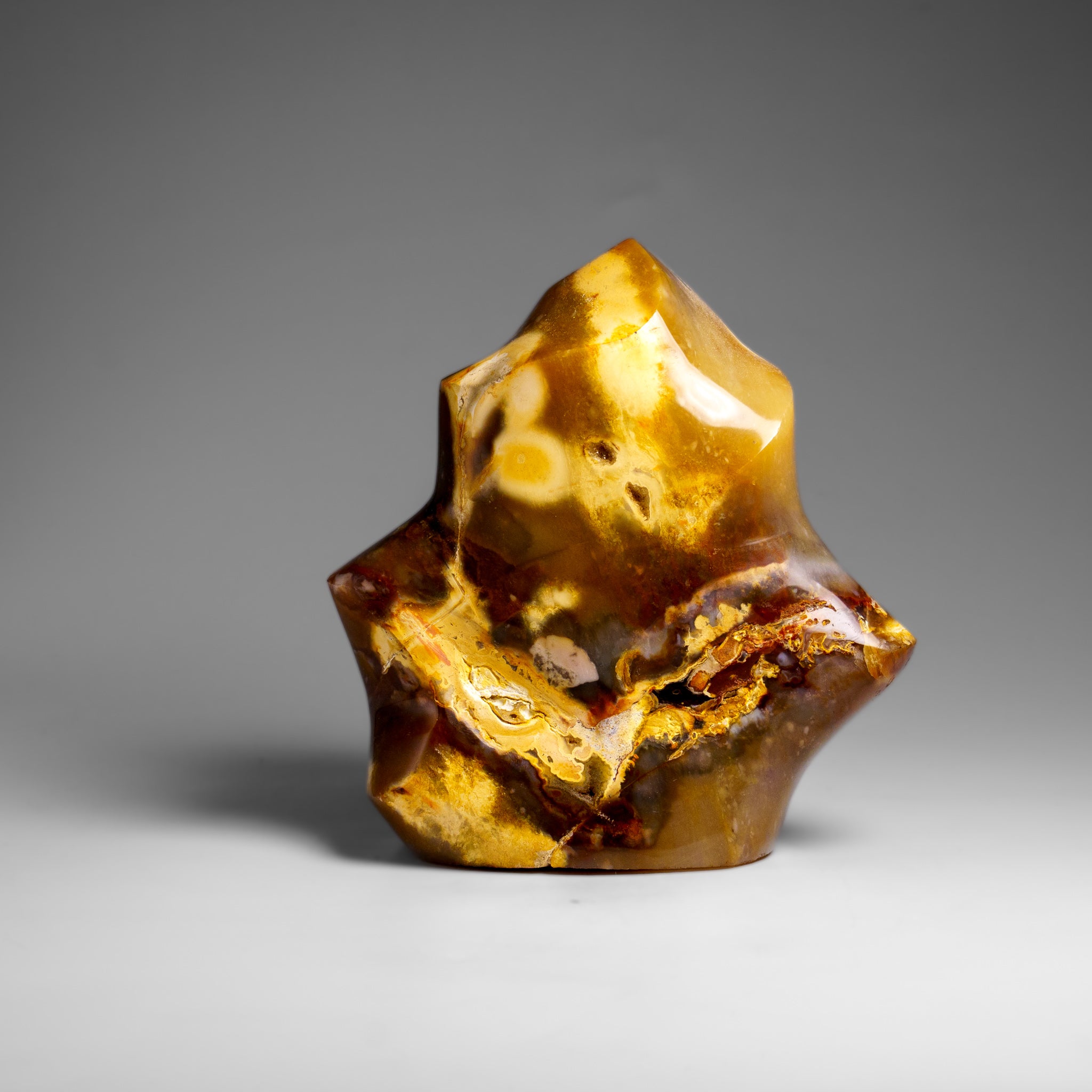 Genuine Polished Agate Flame Freeform from Madagascar (2.1 lbs)