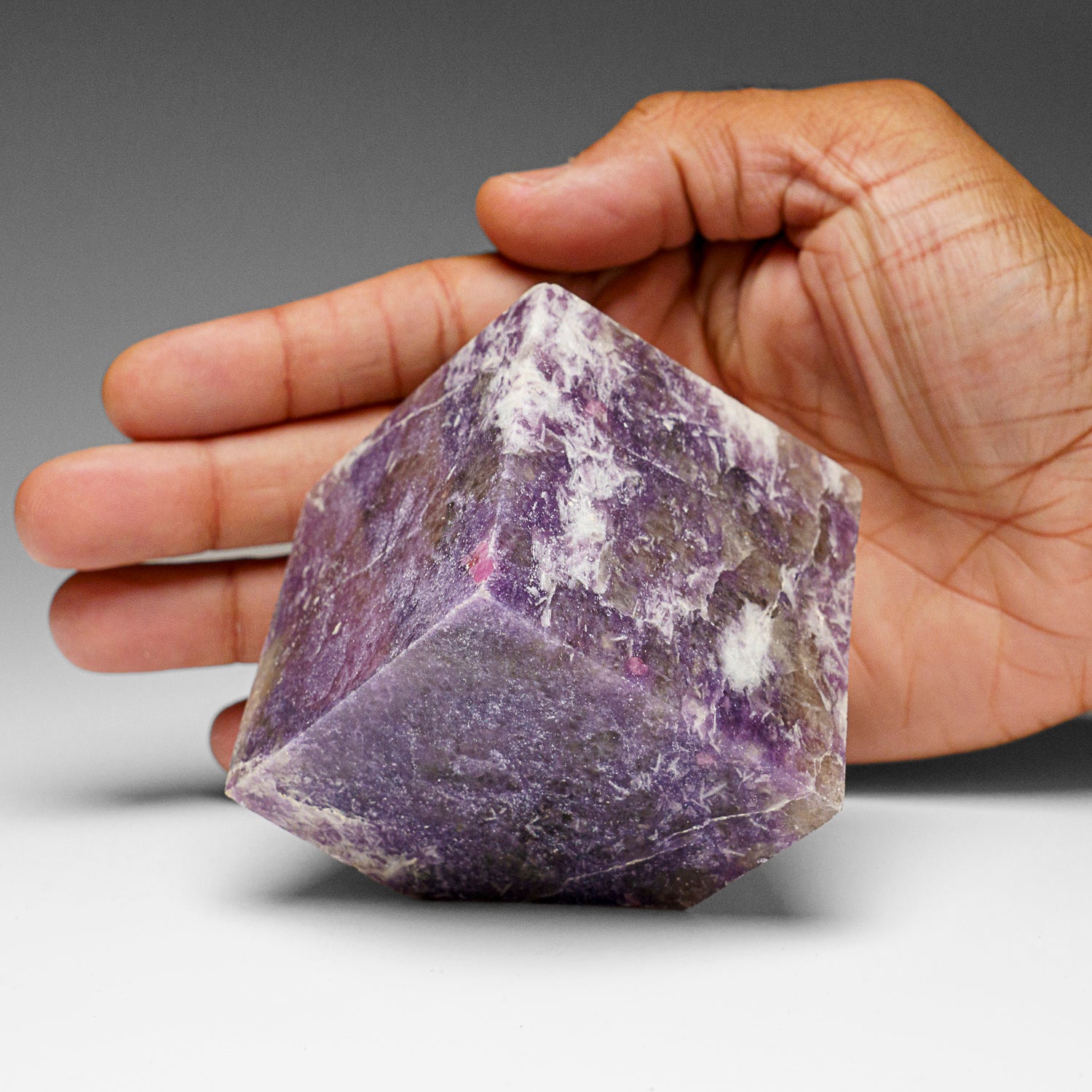 Genuine Polished Lepidolite Cube (1.2 lbs)