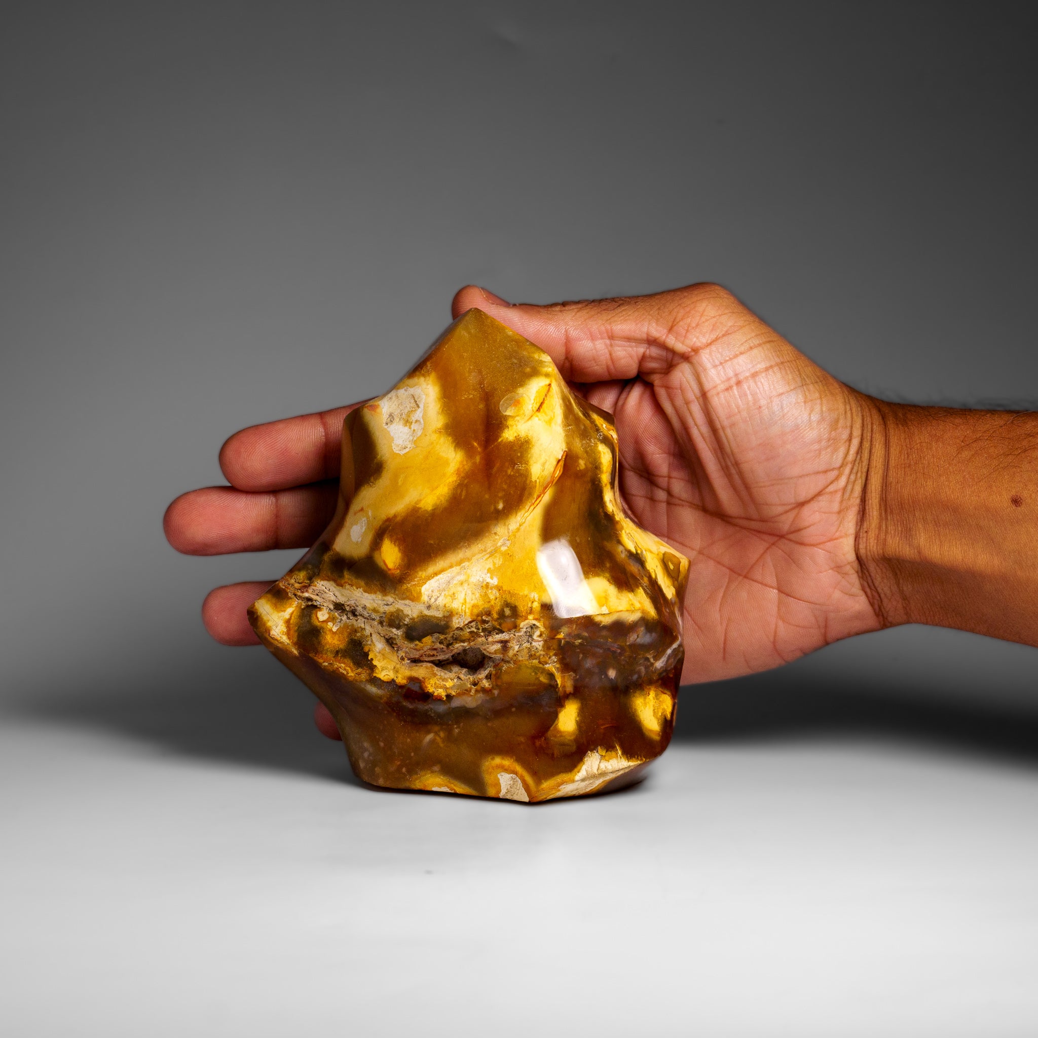 Genuine Polished Agate Flame Freeform from Madagascar (2.1 lbs)